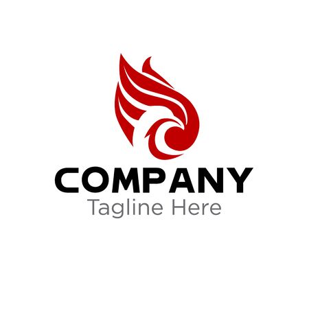 Abstract phoenix logo. Modern heraldic design concept.のイラスト素材