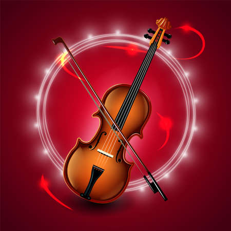 Set of classical musical violins instruments in silhouette style, such as emblem.のイラスト素材