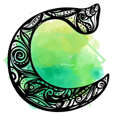 Vintage C. Capital Letter C for Monograms and Logos. Beautiful Filigree Font. Victorian Style. File contains graphic styles available in the Illustrator 10.のイラスト素材