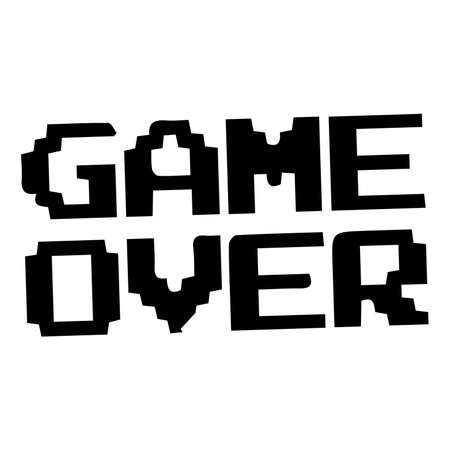 8-bit Pixel Game Over Message. pixel art style icons, element design for   app, web, sticker. Video game sprite. Isolated vector illustration.のイラスト素材