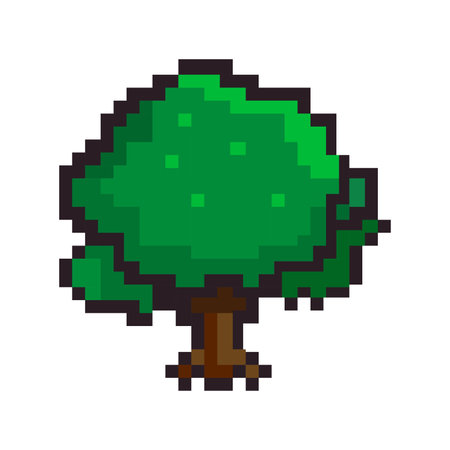 Vector Illustration of Tree. Pixel designのイラスト素材