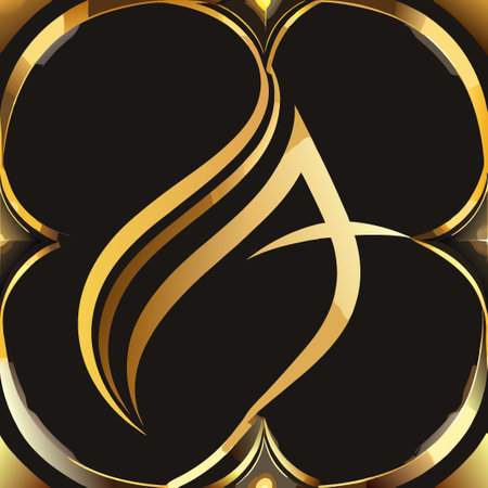 Elegant golden design with flowing shapes on a black background showcasing modern artistryのイラスト素材
