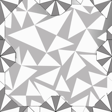 Abstract geometric pattern of gray and white triangles creating a modern design with angular shapesのイラスト素材