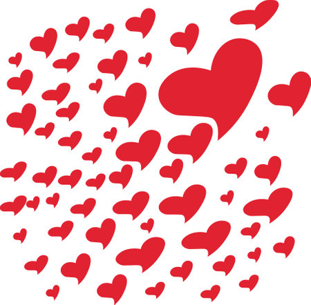 valentine's day hearts. vector pattern. red and whiteのイラスト素材