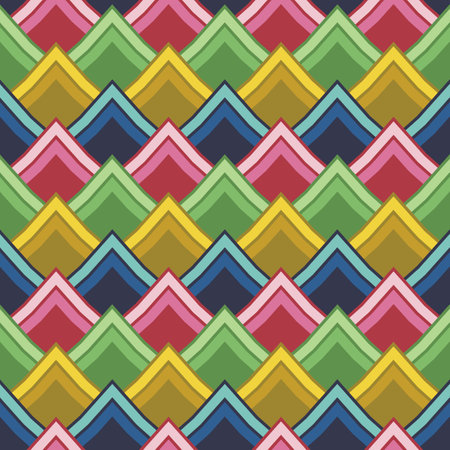 Scaled colorful squares seamless vector pattern