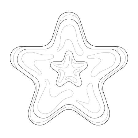 Star.Gingerbread christmas.Coloring book antistress for children and adults.Zen-tangle style.Black and white drawingのイラスト素材