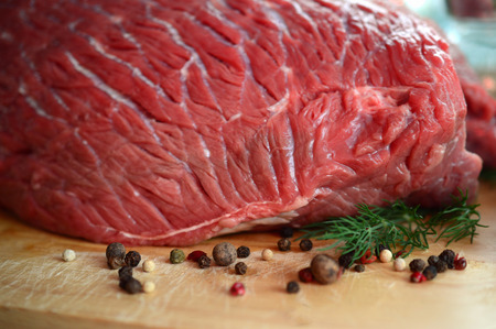 fresh meat, dill and pepper peas