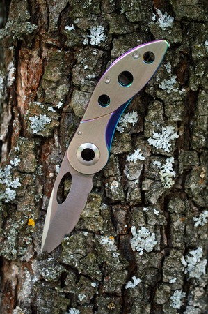 folding knife for camping stainless steelの写真素材