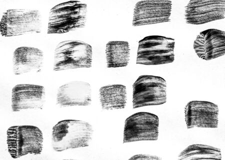 Black-and-white Background. Acrylic Artwork. Hard Grunge Texture. Hand Painted Spots. Grayscale Abstract Art. Oil Brush Stroke. Artistic Dirty Painting. Grayscale Monochrome Art.の写真素材