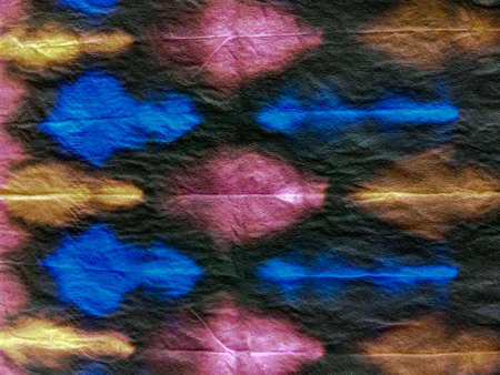 Disco Geometric Design. Vivid Dirty Art Wallpaper. Acid Color Batik. Handmade Vintage Pattern....