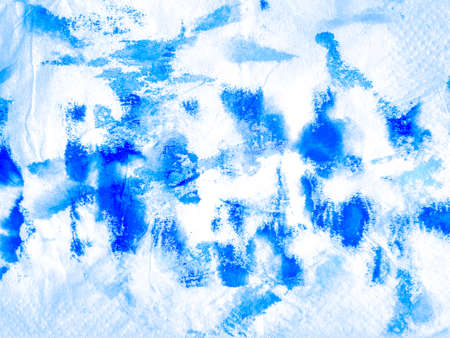 Dirty Artistic Pattern. turquoise Color Ink Illustration. Aqua On White Background. Tie Dye Watercolor Art. Worn Tissue Texture. Blue Spotted Distressed Paper. Watercolor Texture.の写真素材
