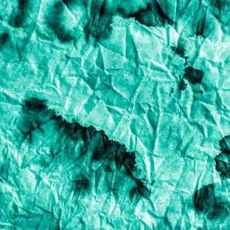 Breeze Color View Above Ocean. Blueish Green Tie Dye Shibori Pattern. Turquoise Retro Tie Dye...