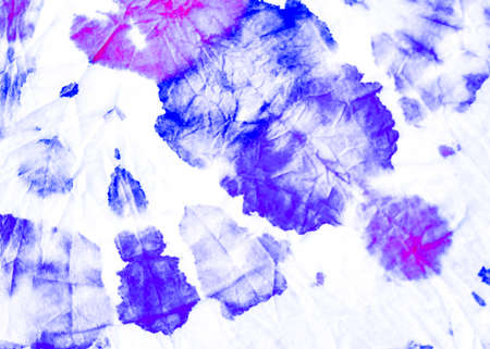 Icy Blue Tie Dye Watercolor Art. Tie Dye Wash. Fruit Purple Vintage Paint Spots. Azure Rough Tie Dye...