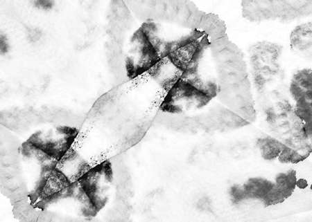 Dirty Textile Design. Black And White Background Old Vintage Paint Spots. Monochrome Background. Crumpled Inked Paper. Black And White Shades. Vintage Tie Dye Design.の写真素材