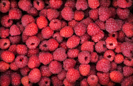 Fresh organic ripe raspberry as a background