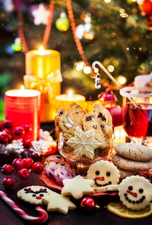 Various Chrismtas cookies, Holiday conceptの写真素材