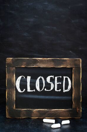 Notice board with message closedの写真素材