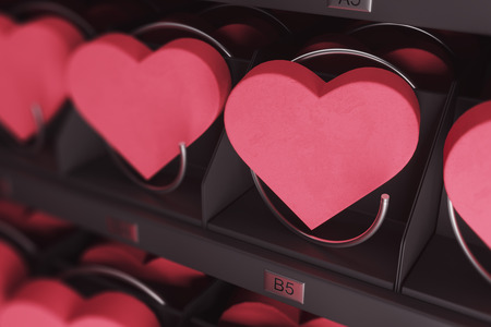 Heart in realistic vending machine.の写真素材