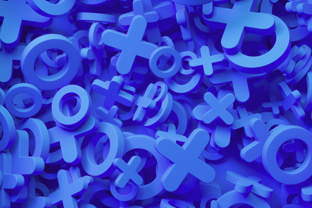 Blue background composed of game control keys of a joystick.の写真素材