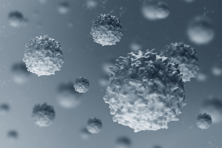 3D visualization of the microbe. Bacteria a virus or microbes under a microscope.の写真素材