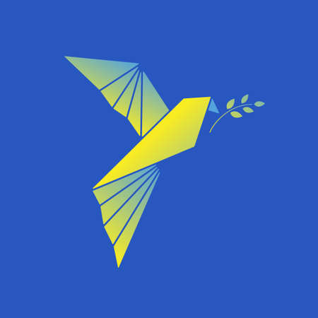 Poster with Flying Dove of Peace in polygonal styleのイラスト素材