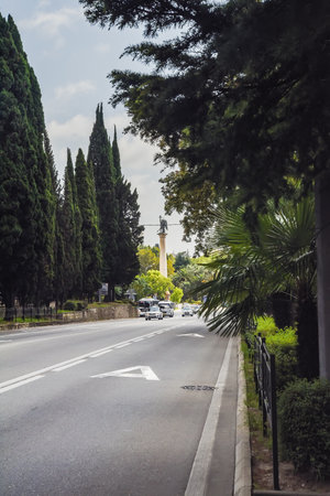 Sochi, Russia, July 27, 2019: the best resort in the south of russia, the black sea and parks, a view of the city, a walk through the city streets Sochi. summer timeのeditorial素材