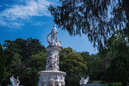 Sochi, Russia, July 27, 2019: the best resort in the south of russia, the black sea ,, a view of the parks, a walk through Sochi. summer timeのeditorial素材