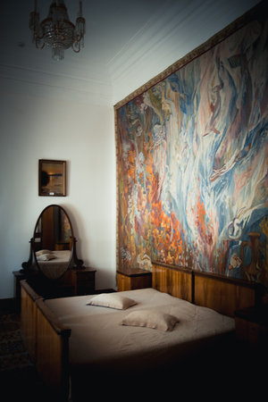 Koreiz, Crimea - July 10. 2019. Yusupov Palace - museum ensemble palace, historic rooms interiors on the southern coast of Crimea at summer timeのeditorial素材