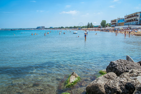 Anapa Russia July 1, 2020 - a resort town in southern Russia, the Black Sea coast, beaches, port and city streets, summer timeのeditorial素材