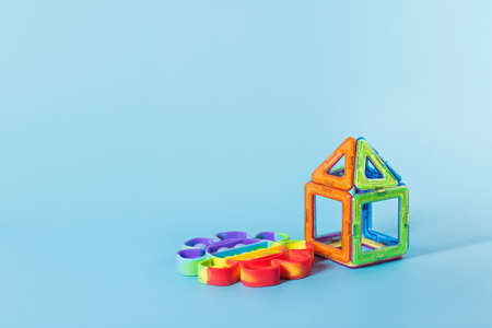 Rainbow Pop it and children's magnetic designer for development of motor skills, thinking and...