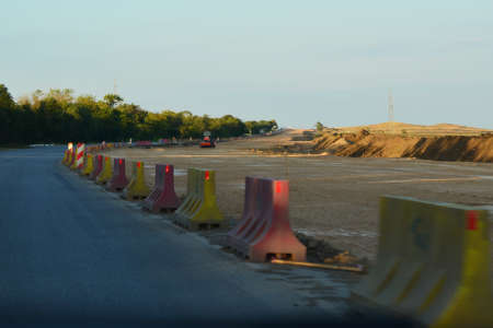Road construction, tavrida track, tavrida highway start of construction of a new road in the steppe...