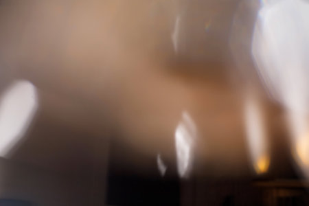 Overlay light effect for photo and mockups. Colored Film Burn Light Photo Overlay, Using Screen Mode, Abstract Background, Rainbow Lens Leaks Prism Colors, Trend Design, Creative Defocused Effectの写真素材