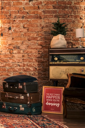 Beautiful holdiay decorated room with Christmas tree