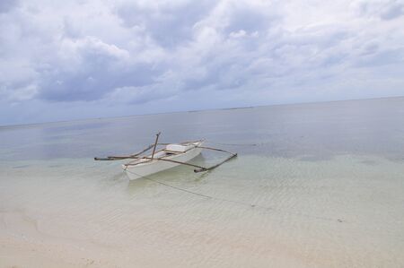 sea and boat in the Philippinesの写真素材