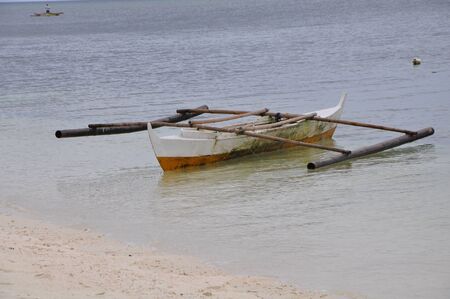 sea and boat in the Philippinesの写真素材