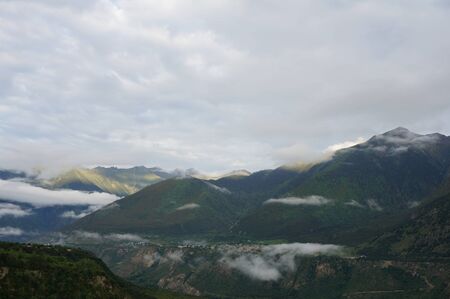 Yarlung Tsangpo River in Tibet, Chinaの写真素材