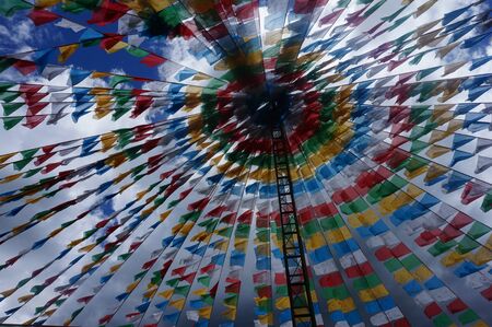 prayer flags from Tibet, Chinaの写真素材
