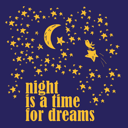 Cute romantic poster with lettering, fish and stars. Lovely card template.のイラスト素材