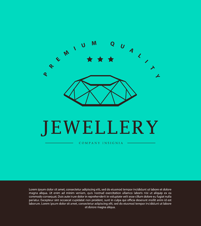 Vector jewelry and diamond logo template. Flat crystal company insgnia template. Jeweller's brand identity design.の写真素材