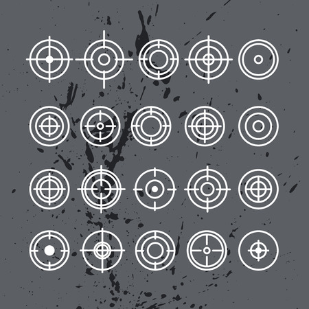 Vector collection of target flat icons. Crosshairs group. Aims isolated.の写真素材