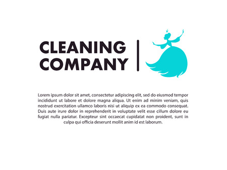 Vector flat logo design for cleaning company. Clearing service insignia. Cleaning industry icons and symbols.の写真素材