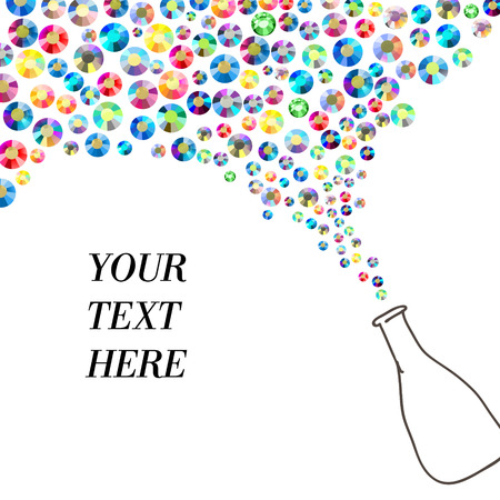 Rhinestone background with text space. Abstract rhinestone placer. Colorful scattering.の写真素材