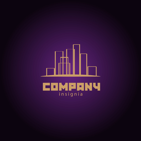 Vector logo disign for urban building company and industrial business. Office, architecture, bank, insurance, technology insignia.の写真素材
