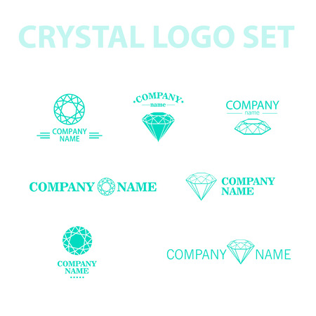 Vector diamond logo set. Jewellery logo collection. Rhinestone company.の写真素材