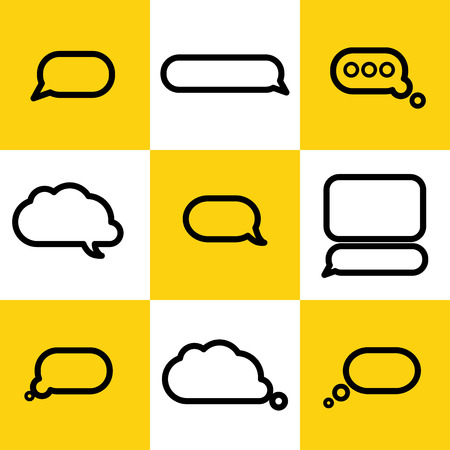 Vector collection of flat text balloons. Interface design elements.の写真素材