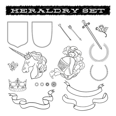 Vector heraldry emblem collection. Coat of arms template.の写真素材