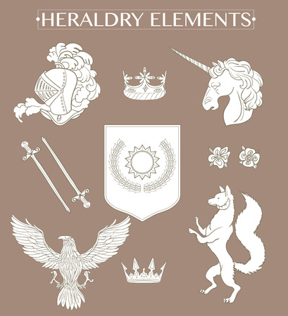 Vector heraldry emblem collection. Coat of arms template.の写真素材