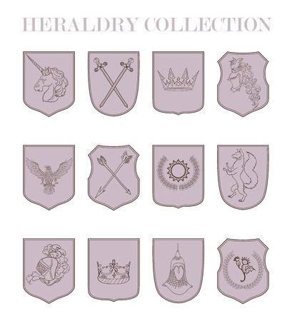 Vector heraldry emblem collection. Coat of arms template.の写真素材