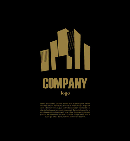 Vector logo disign for urban building company and industrial business. Office, architecture, bank, insurance, technology insignia.の写真素材