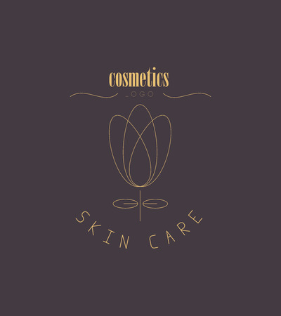 Vector cosmetics logo identity template. Natural and eco product label. Organic cosmetics and health care insignia.の写真素材